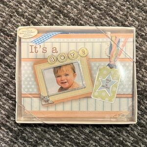 Baby Boy Photo Album with Frame. Holds 24 4x6 photos